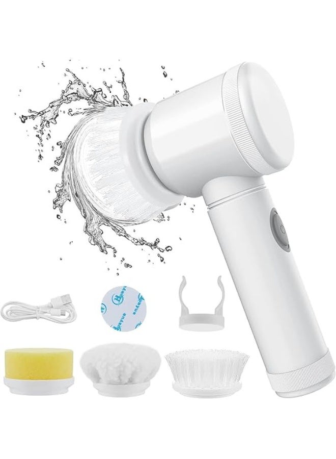 Multi-Functional Electric Cleaning Brush 5 in 1 Magic Power Scrubber Household Cleaning Tools Spin Scrubber with Buffer Polisher, for Bathroom, Shower, Tub, Kitchen Floor Electric Spin Scrubber - Image 2
