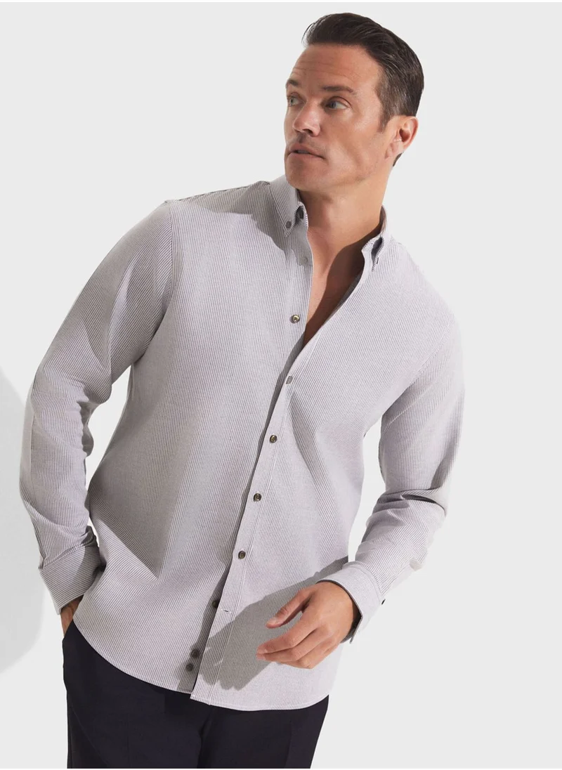 جون Striped Button Down Regular Fit Shirt Shirt