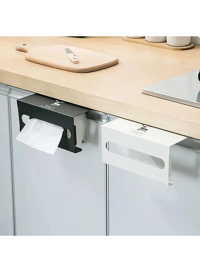 White No Drill Adhesive Mount Kitchen Tissue Holder Stag Head Design - Image 3