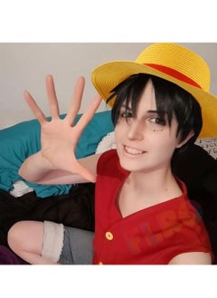 General 1 Piece Luffy Straw Hat Anime Cartoon Sunscreen Straw Hat Japanese Cosplay Hooded Straw Hat Neck Rope Luffy Flat Top Hat Adult  - Image 5