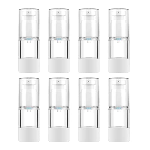 longway 05Oz 15ml Clear Airless Cosmetic Cream Pump Bottle Travel Size Dispenser Refillable ContainersFoundation Travel Pump Bottle for Shampoo PACK of 8 - Image 2