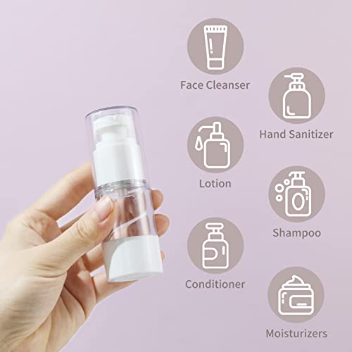 longway 05Oz 15ml Clear Airless Cosmetic Cream Pump Bottle Travel Size Dispenser Refillable ContainersFoundation Travel Pump Bottle for Shampoo PACK of 8 - Image 5