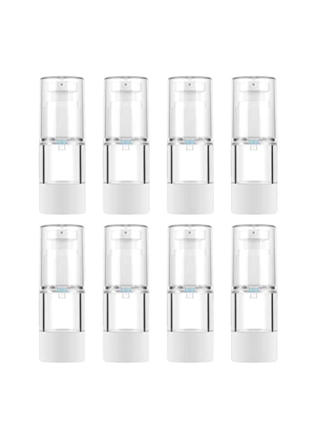 longway 05Oz 15ml Clear Airless Cosmetic Cream Pump Bottle Travel Size Dispenser Refillable ContainersFoundation Travel Pump Bottle for Shampoo PACK of 8 - Image 1