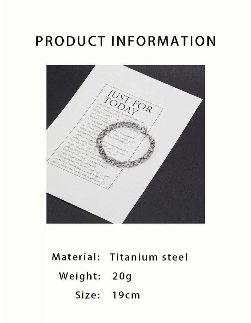 Men's Fashion Titanium Steel Bracelet - A Perfect Fusion of Classic and Contemporary - Size19cm(7.48in) - Image 4