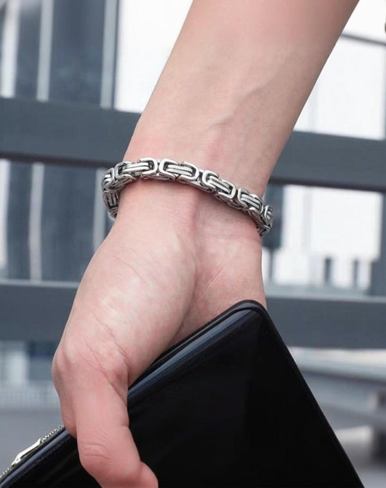 Men's Fashion Titanium Steel Bracelet - A Perfect Fusion of Classic and Contemporary - Size19cm(7.48in) - Image 3