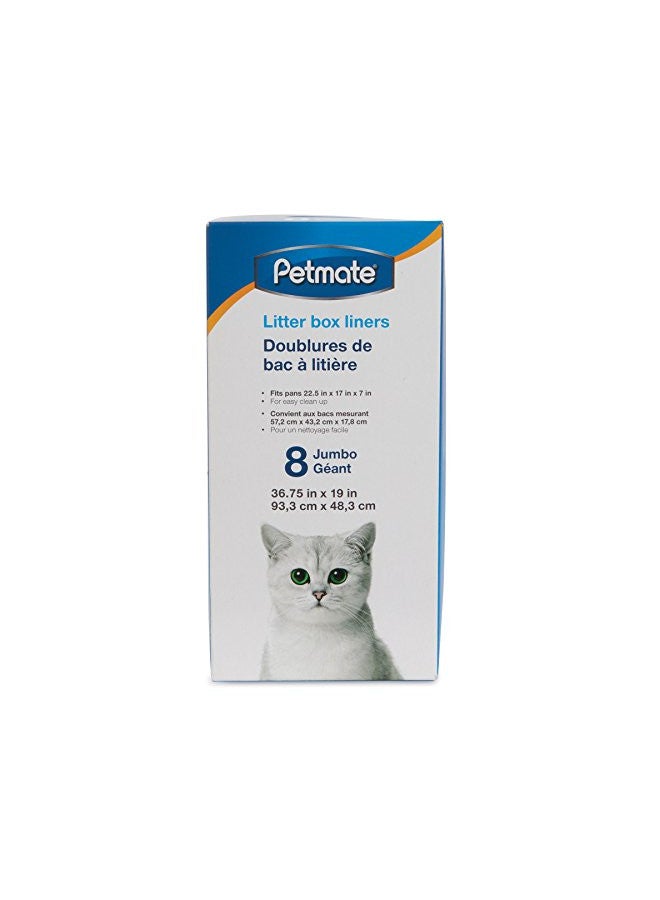 Petmate, Litter Pan Boxed Liners, Jumbo, 8 Pack