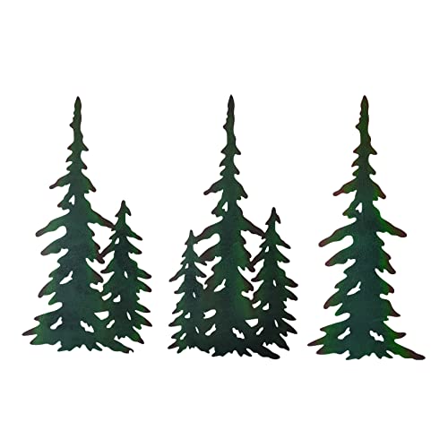 J-Fly Pine Wall Hanging Metal Christmas Tree Decor Outdoor Metal Wall Art Pine Wall Art Valentine Metal Art for living room Bedroom bathroom kitchen porch Valentine wall decor 15 Inch - Image 1
