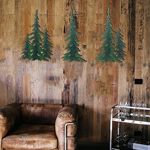 J-Fly Pine Wall Hanging Metal Christmas Tree Decor Outdoor Metal Wall Art Pine Wall Art Valentine Metal Art for living room Bedroom bathroom kitchen porch Valentine wall decor 15 Inch - Image 3