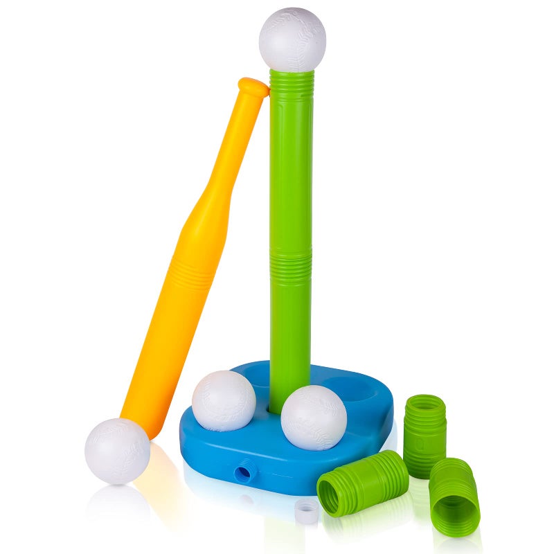Liberry Tball Set for Toddlers with Adjustable Height Tee Ball Stand Weighted Base and Kids Baseball Bat Sports Game Toys Birthday Gift for Boys Girls Ages 3 4 5 Green - Image 2