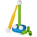 Liberry Tball Set for Toddlers with Adjustable Height Tee Ball Stand Weighted Base and Kids Baseball Bat Sports Game Toys Birthday Gift for Boys Girls Ages 3 4 5 Green - Image 4