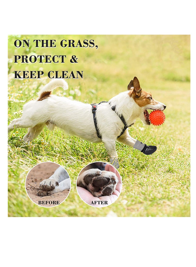 4 Pack Non-Slip Dog  Cat Socks - Indoor Traction Pads for Small Pets, Durable  Adhesive Paw Grips, Perfect for Floors  Rug Protection - Image 3