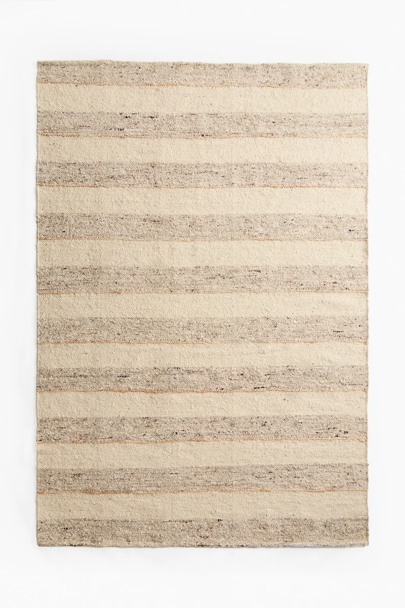 H&M Large textured weave wool-blend rug