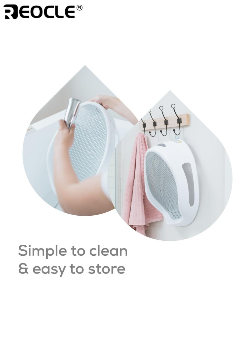 ريوكل دعامة استحمام للأطفال بتصميم مريح وقبضة آمنة غير قابلة للانزلاق، مساعدة استحمام للأطفال الرضع بشكل مريح ومحيط من أجل سلامة ورعاية الأطفال حديثي الولادة - Image 5