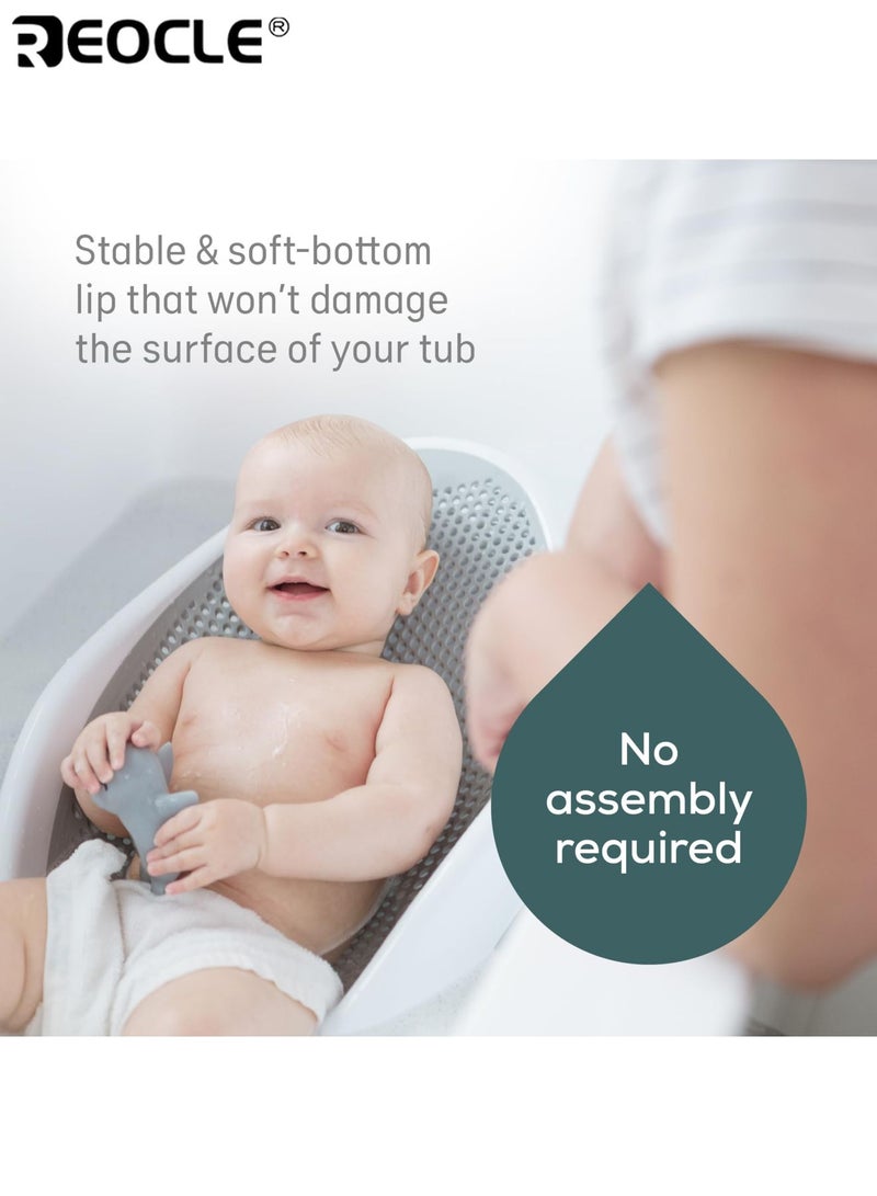 ريوكل دعامة استحمام للأطفال بتصميم مريح وقبضة آمنة غير قابلة للانزلاق، مساعدة استحمام للأطفال الرضع بشكل مريح ومحيط من أجل سلامة ورعاية الأطفال حديثي الولادة - Image 3