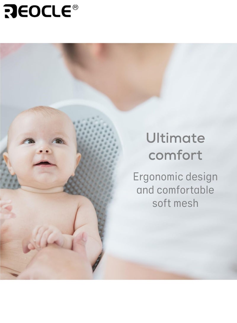 ريوكل دعامة استحمام للأطفال بتصميم مريح وقبضة آمنة غير قابلة للانزلاق، مساعدة استحمام للأطفال الرضع بشكل مريح ومحيط من أجل سلامة ورعاية الأطفال حديثي الولادة - Image 4