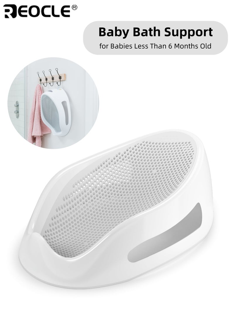ريوكل دعامة استحمام للأطفال بتصميم مريح وقبضة آمنة غير قابلة للانزلاق، مساعدة استحمام للأطفال الرضع بشكل مريح ومحيط من أجل سلامة ورعاية الأطفال حديثي الولادة - Image 1