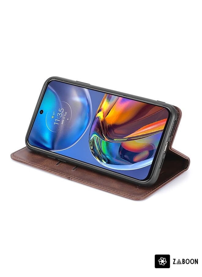 Green Tiger For Motorola Edge 30 Neo Cow Texture Magnetic Horizontal Flip Leather Phone Case(Light Brown)  - Image 3