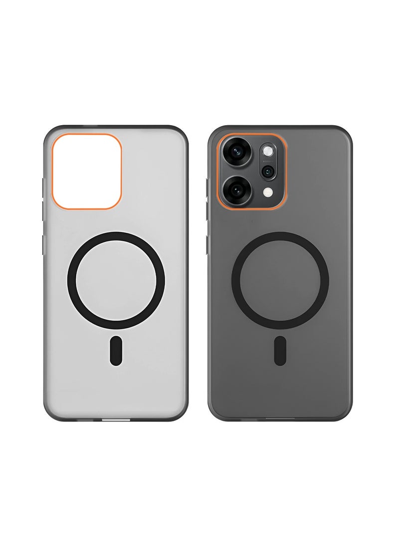 Wtech Oppo Reno14 Pro 5G 2025 Hybrid Translucent Magsafe with Magnetic Charging Raised Camera Lips Elegant Look Case Cover (MCMPMN) - Black - Image 2