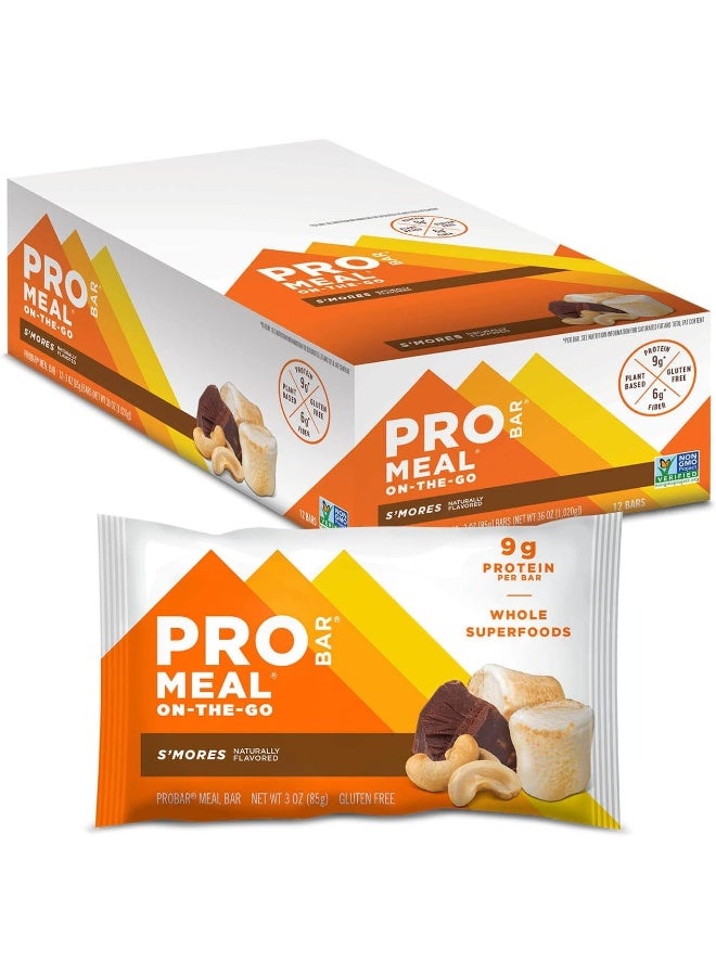 PROBAR - Meal Bar, S'Mores, Non-Gmo, Gluten-Free, Healthy, Plant-Based Whole Food Ingredients, Natural Energy, 3 Ounce (Pack Of 12) - Image 1