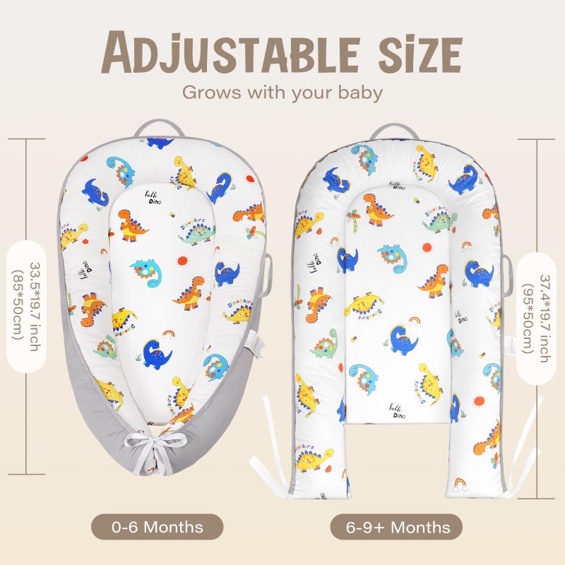 HKAI Baby Lounger - مقعد أرضي للرضع مصنوع من القطن الناعم لحديثي الولادة حتى 24 شهرًا، أساسيات الطفل المحمولة للأولاد والبنات، وسادة صالة الأطفال الملائمة للسفر - Image 5