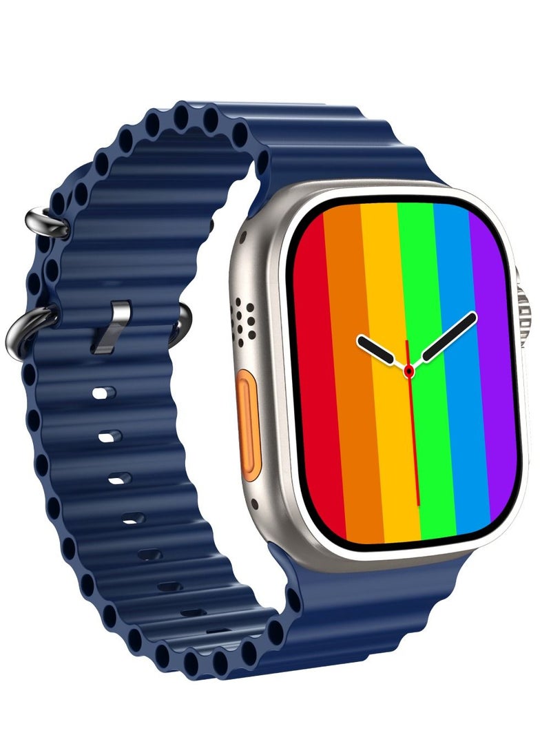 AROAQ - i10 Ultra Max Smart Watch Men Women IP67 Waterproof Wireless Charging Smartwatch (Blue) - Image 1