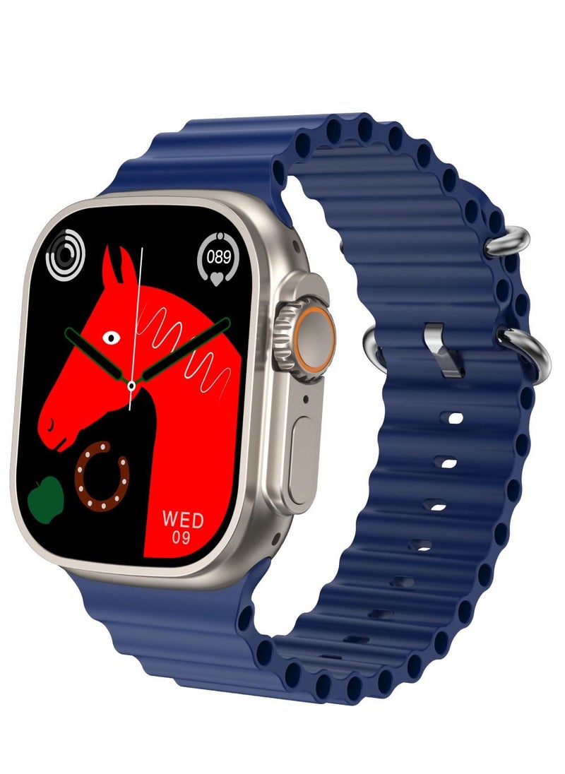 AROAQ - i10 Ultra Max Smart Watch Men Women IP67 Waterproof Wireless Charging Smartwatch (Blue) - Image 1