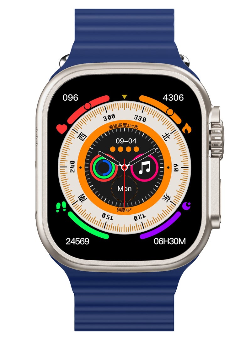 AROAQ - i10 Ultra Max Smart Watch Men Women IP67 Waterproof Wireless Charging Smartwatch (Blue) - Image 1