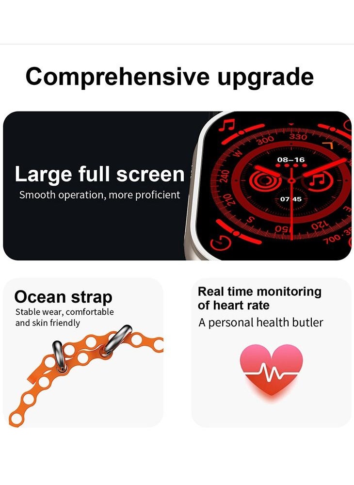 AROAQ - i10 Ultra Max Smart Watch Men Women IP67 Waterproof Wireless Charging Smartwatch (Blue) - Image 1