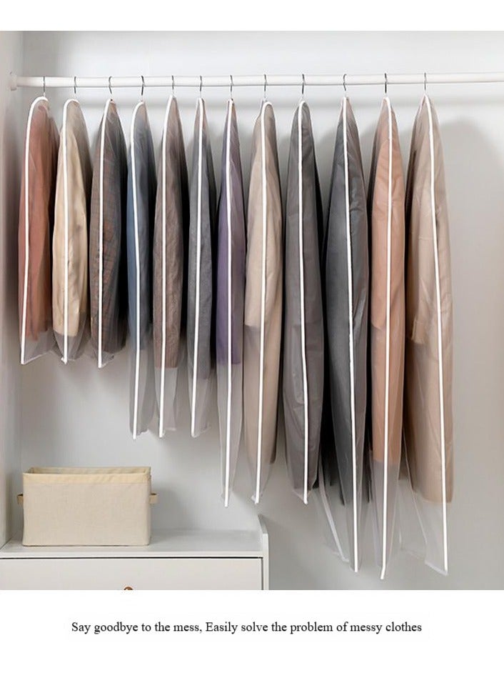 Full Clear Garment Bag for Hanging Clothes, 55" (Approx. 140cm) Suit Bag for Wardrobe Storage, Plastic Dustproof Suit Bag, Clothes Protection Bag with Zippered Jacket, Jacket, Shirt, Robe (Pack of 5) - Image 4