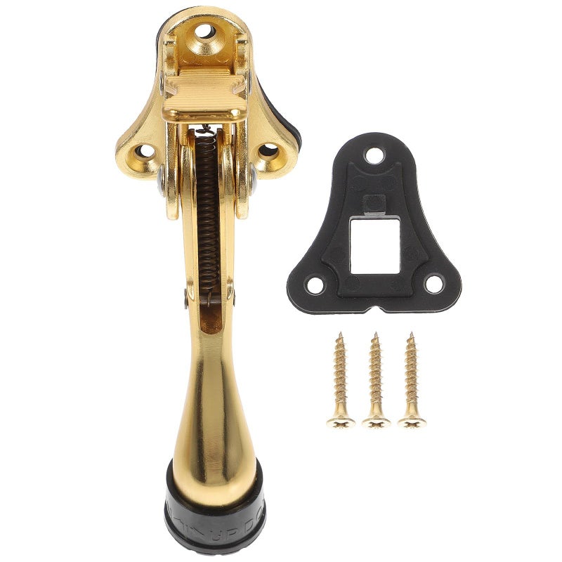 Brushed Gold Heavy Duty Door Stop Wedge Kickdown For Office Home - Image 2