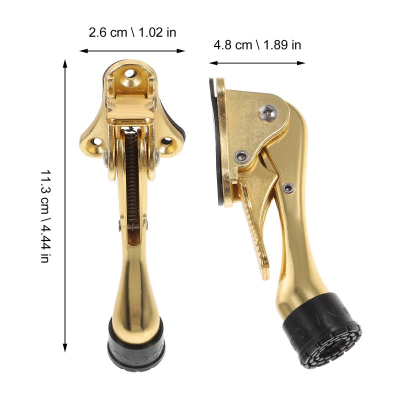 Brushed Gold Heavy Duty Door Stop Wedge Kickdown For Office Home - Image 3