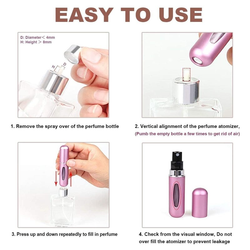 BIRZAR Travel Mini Perfume Refillable Atomizer Container Portable Perfume Spray Bottle Travel Perfume Scent Pump Case Fragrance Empty Spray Bottle For Traveling And Outgoing 5 Ml Multicolour - Image 3