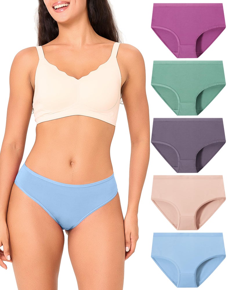 BAMBOO COOL Women's Cool Bikini Briefs for Women Lightweight Panties Stretchy Soft Breathable Underwear 5-pack - Image 1