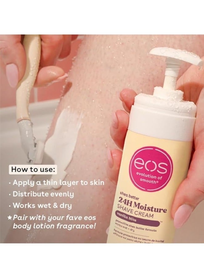 EOS Shea Butter 24 Hour Moisture Shave Cream- Vanilla Bliss,7 fl oz, (207ml) - Image 2