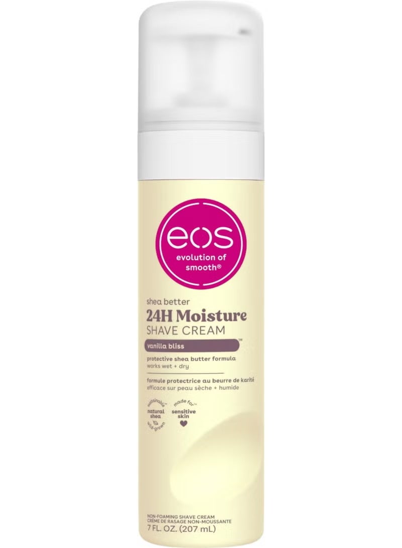 EOS Shea Butter 24 Hour Moisture Shave Cream- Vanilla Bliss,7 fl oz, (207ml) - Image 1