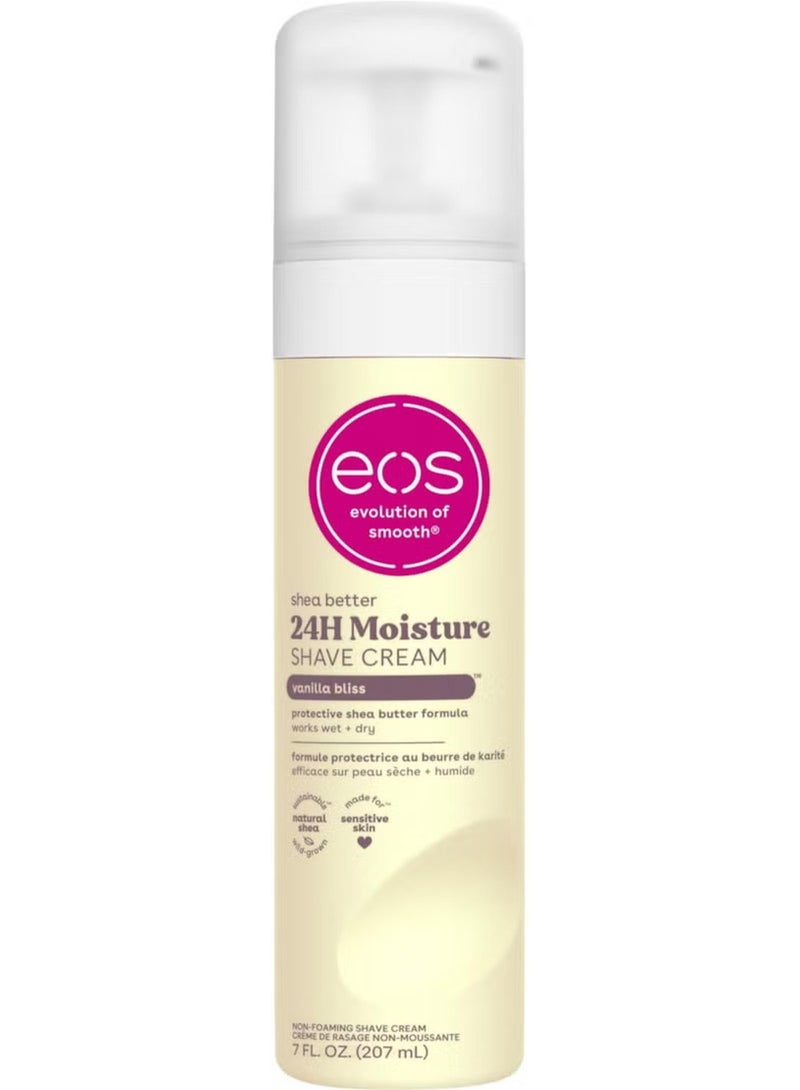 EOS Shea Butter 24 Hour Moisture Shave Cream- Vanilla Bliss,7 fl oz, (207ml) - Image 1