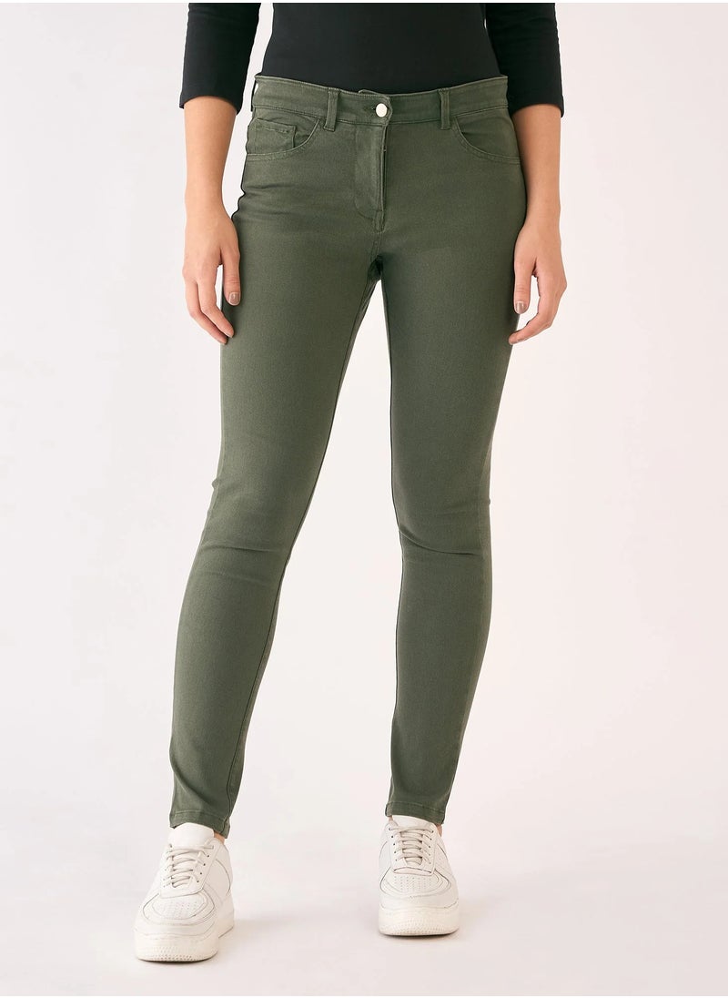Salt Attire Women's Slim Fit Mid Rise Pants Featuring Fly Front Zip Closure and Functional Pockets Chic and Versatile Trousers for Every Occasion  - Image 5