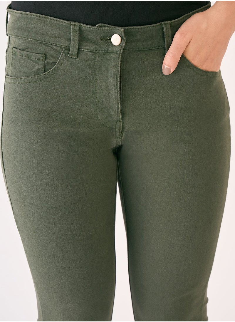 Salt Attire Women's Slim Fit Mid Rise Pants Featuring Fly Front Zip Closure and Functional Pockets Chic and Versatile Trousers for Every Occasion  - Image 4