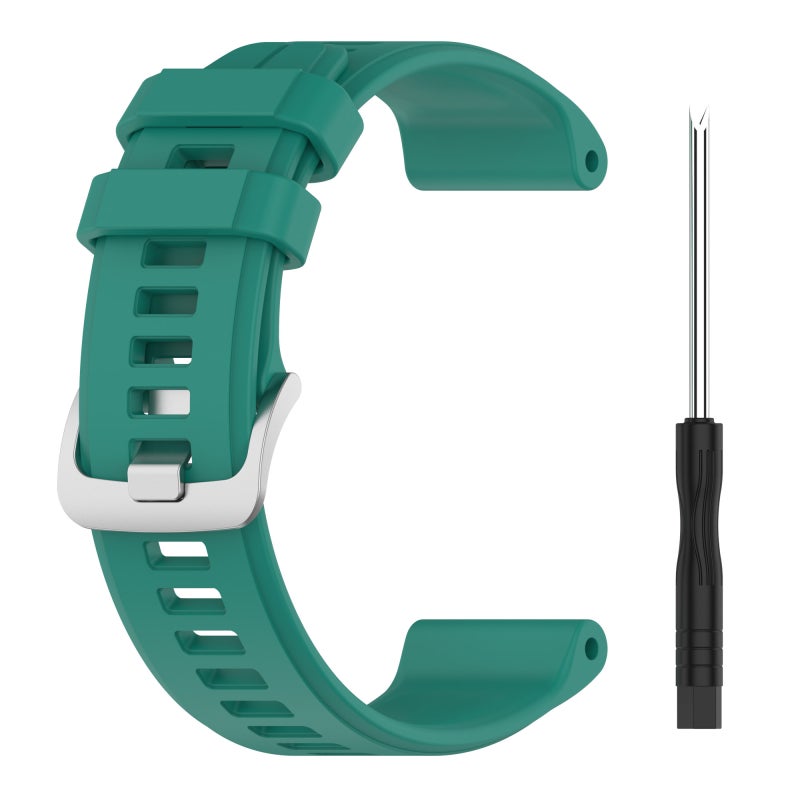 S-TOP For Garmin Quatix 5 Sapphire 22mm Solid Color Silicone Watch Band(Green) - Image 2