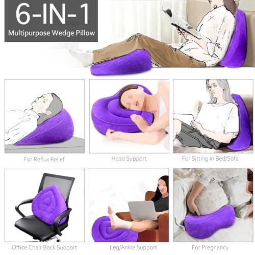 hawtail Leg Elevating Pillow - Heart Shape, Leg Elevation Pillows for Swelling Blood Circulation, Inflatable Wedge Pillow for Traveling, Wedge Pillow for Legs Foot Pain Relief Acid Reflux, Easy Carry Storage - Image 5