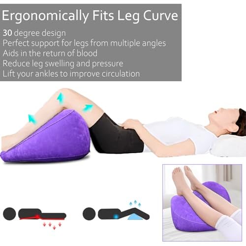 hawtail Leg Elevating Pillow - Heart Shape, Leg Elevation Pillows for Swelling Blood Circulation, Inflatable Wedge Pillow for Traveling, Wedge Pillow for Legs Foot Pain Relief Acid Reflux, Easy Carry Storage - Image 3