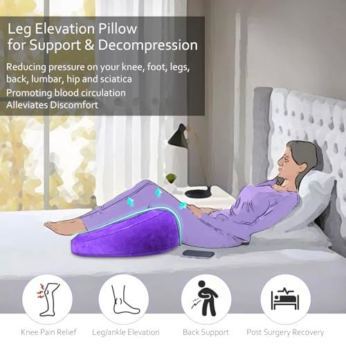 hawtail Leg Elevating Pillow - Heart Shape, Leg Elevation Pillows for Swelling Blood Circulation, Inflatable Wedge Pillow for Traveling, Wedge Pillow for Legs Foot Pain Relief Acid Reflux, Easy Carry Storage - Image 2