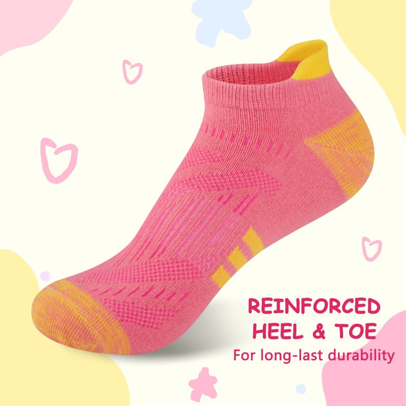 Comfoex 12 Pairs Girls Athletic Ankle Socks for 4-6 6-8 8-10 Years Old Cotton Short Socks for Little Big Kids - Image 5
