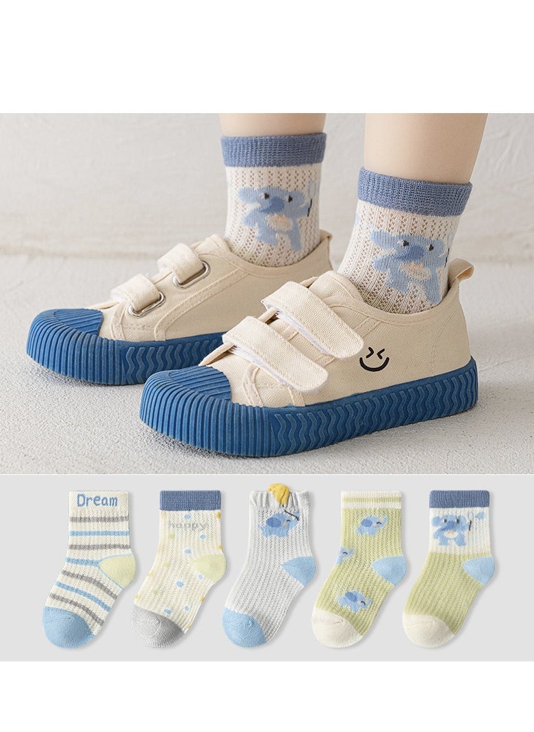Generic - Child Absorb Sweat and Ventilate Socks 5 Pairs High Quality Socks One Size Fits All - Image 1