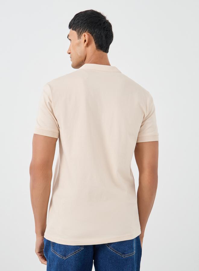 Styli Pure Cotton Jersey Mandarin Collar Polo T-Shirt - Image 4