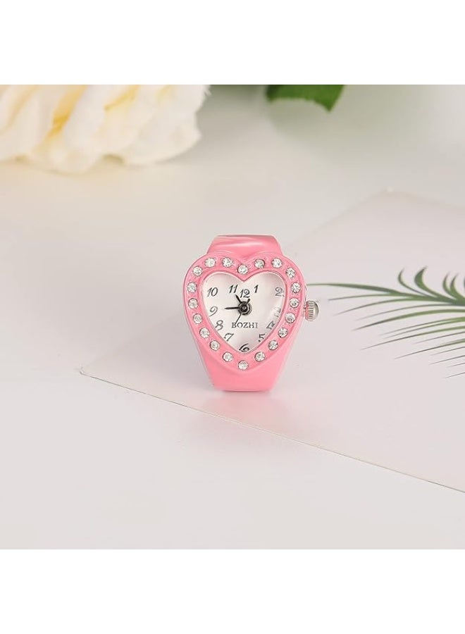 JewelryWe Men Women Finger Watch Round Analog Easy Read Quartz Finger Rings Watches, Adjustable Size Clock Ring - Image 3