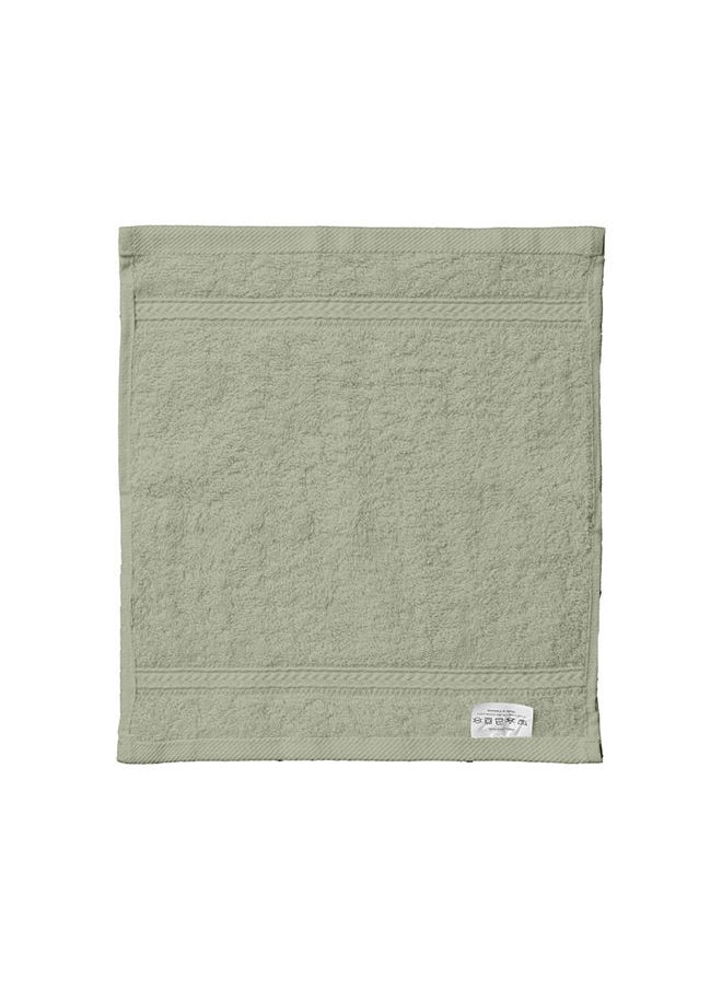 Hotel Linen Klub DEYARCO Princess Terry 100% Cotton 480 GSM Face Towel, Super Soft Quick Dry Highly Absorbent Dobby Border Ring Spun, Size: 30 x 30cm,Sage Green  - Image 1
