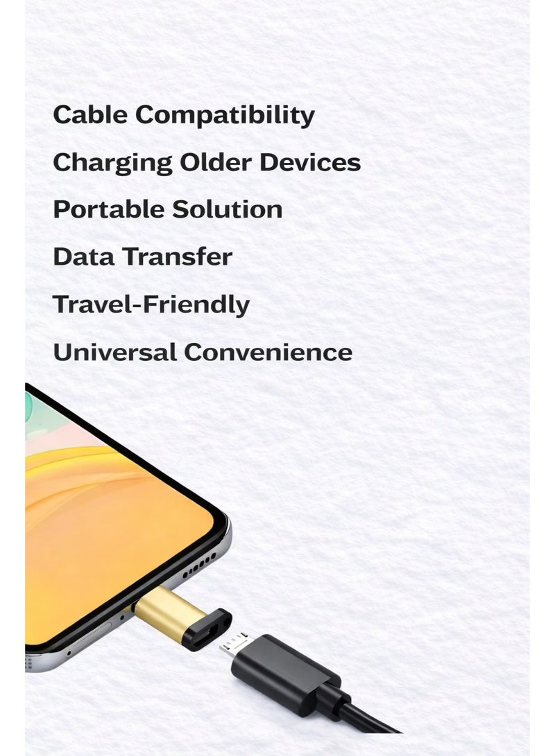Micro USB to Type-C Fast Charging and Data Transfer Converter Connector for Android Phones, High-Speed USB-C Data Sync Adapter, Durable Portable Charging Converter, Universal Compatibility, 2-Pack Multi-Color - Image 4