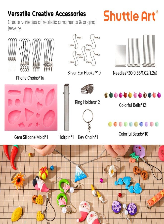 Shuttle Art Polymer Clay Kit, 50 Colors, Soft Oven Clay Kit, 19 Carving Tools and 10 Kinds of Accessories, Non-Stick, Non-Toxic, Ideal Gift for Kids - Image 4