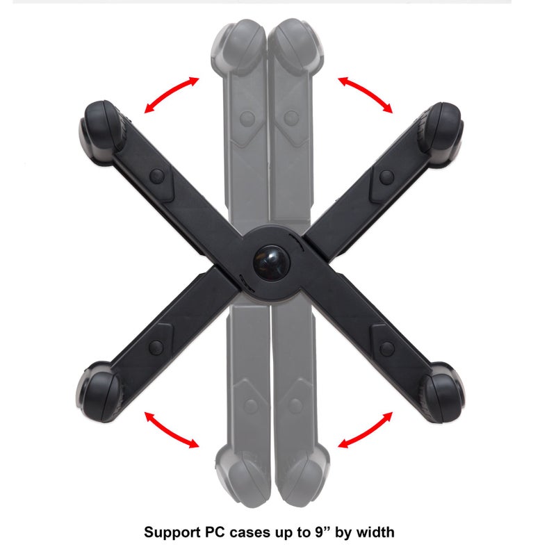 Syba IO CREST Mobile Desktop Tower Computer Floor Stand Rolling Caster Wheels and Adjustable Width from 6 to 10 Inches - Image 4